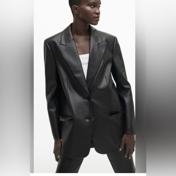 Zara oversized faux leather blazer - Picture 3 of 6